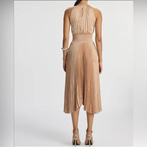 ALC Reno ll Satin pleated midi dress - Picture 2 of 5